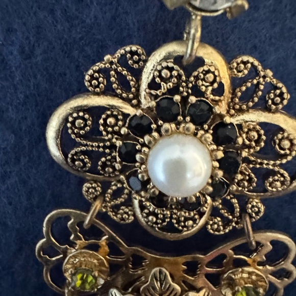 CAbi Gold and Black Baroque Earrings - Picture 4 of 12